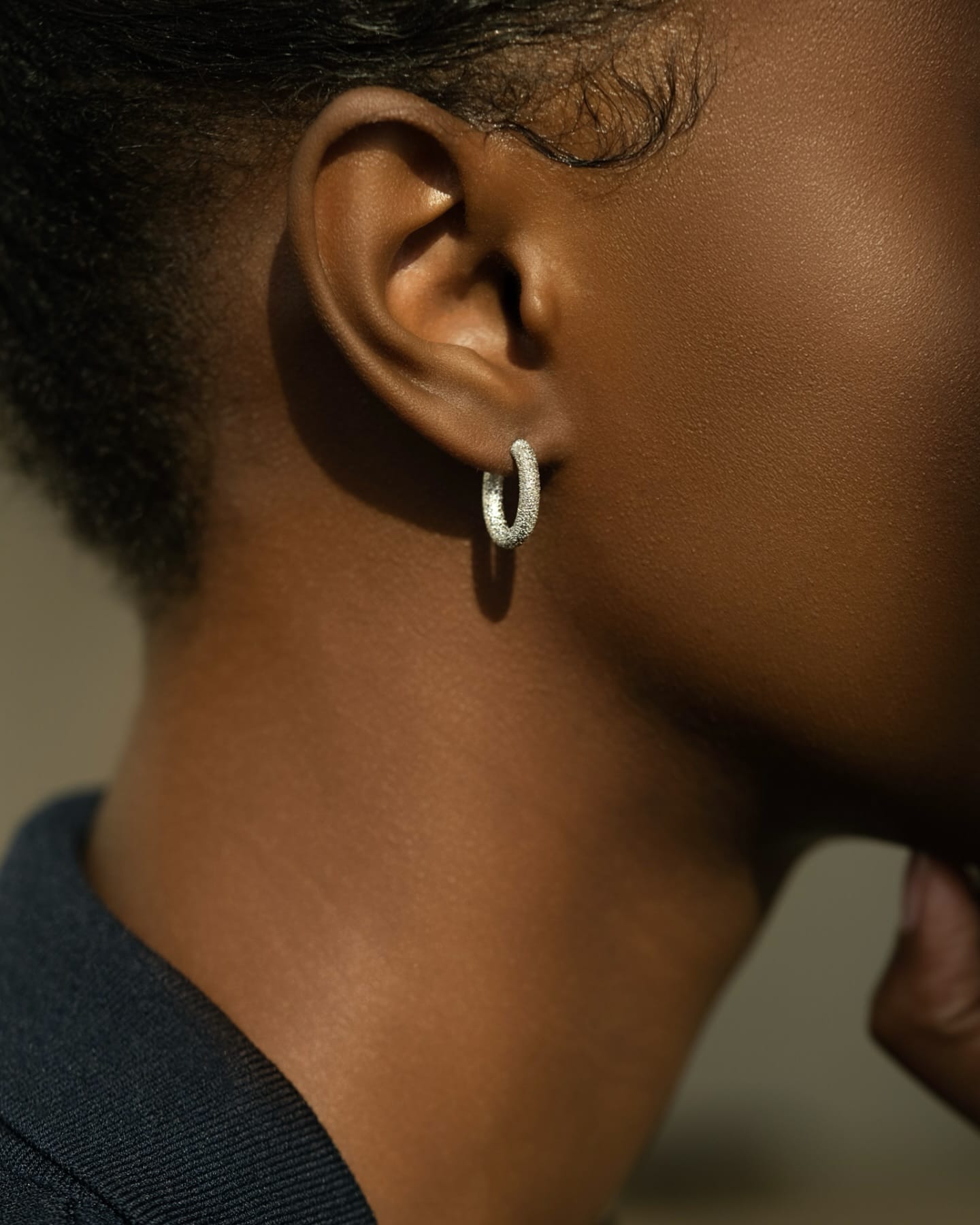 Small but mighty. 🤍 Shop white gold hoops in the link in bio for that perfect summer pop. #AUBADEJEWELRY