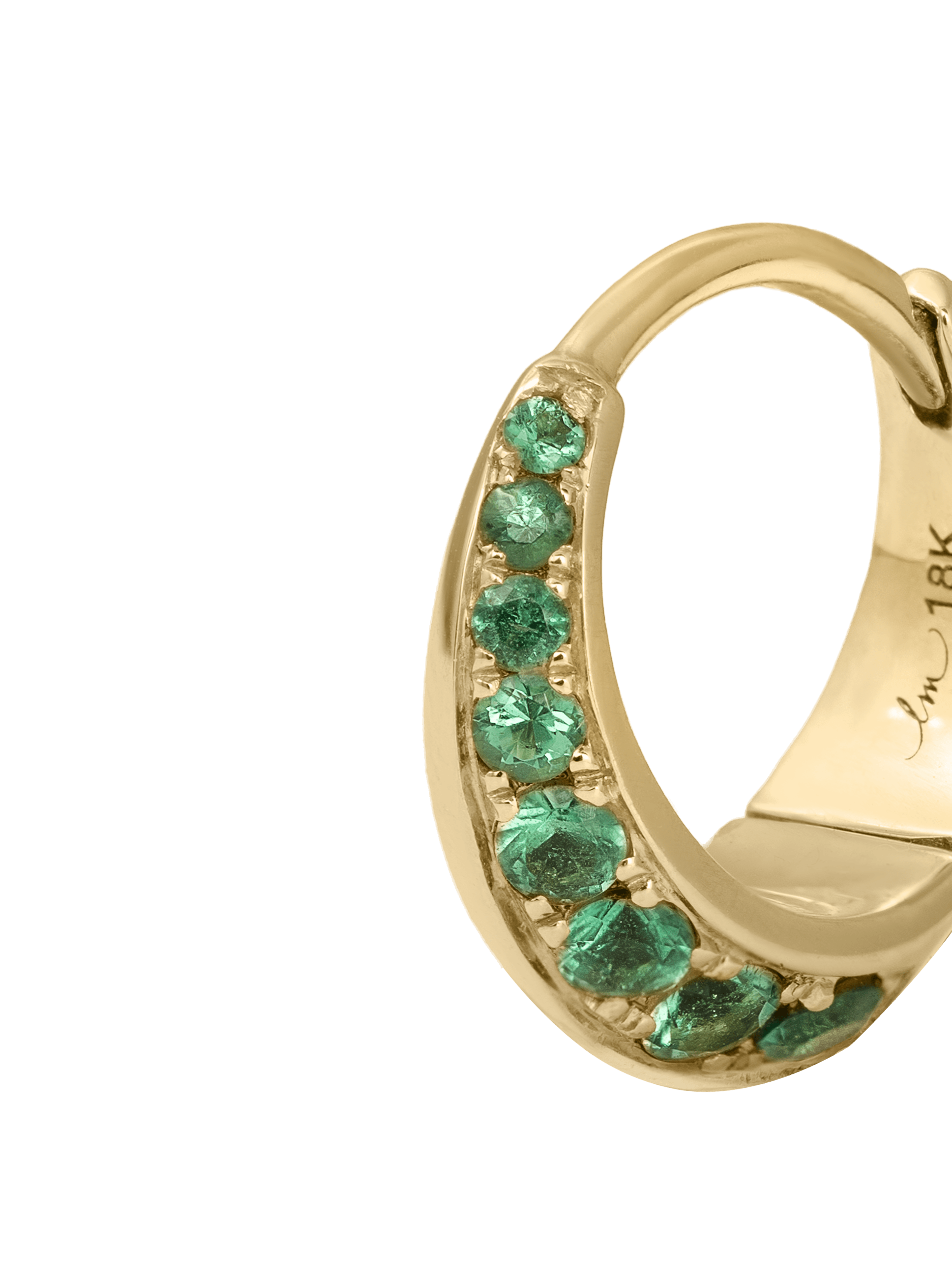 Emerald Hoop Earrings