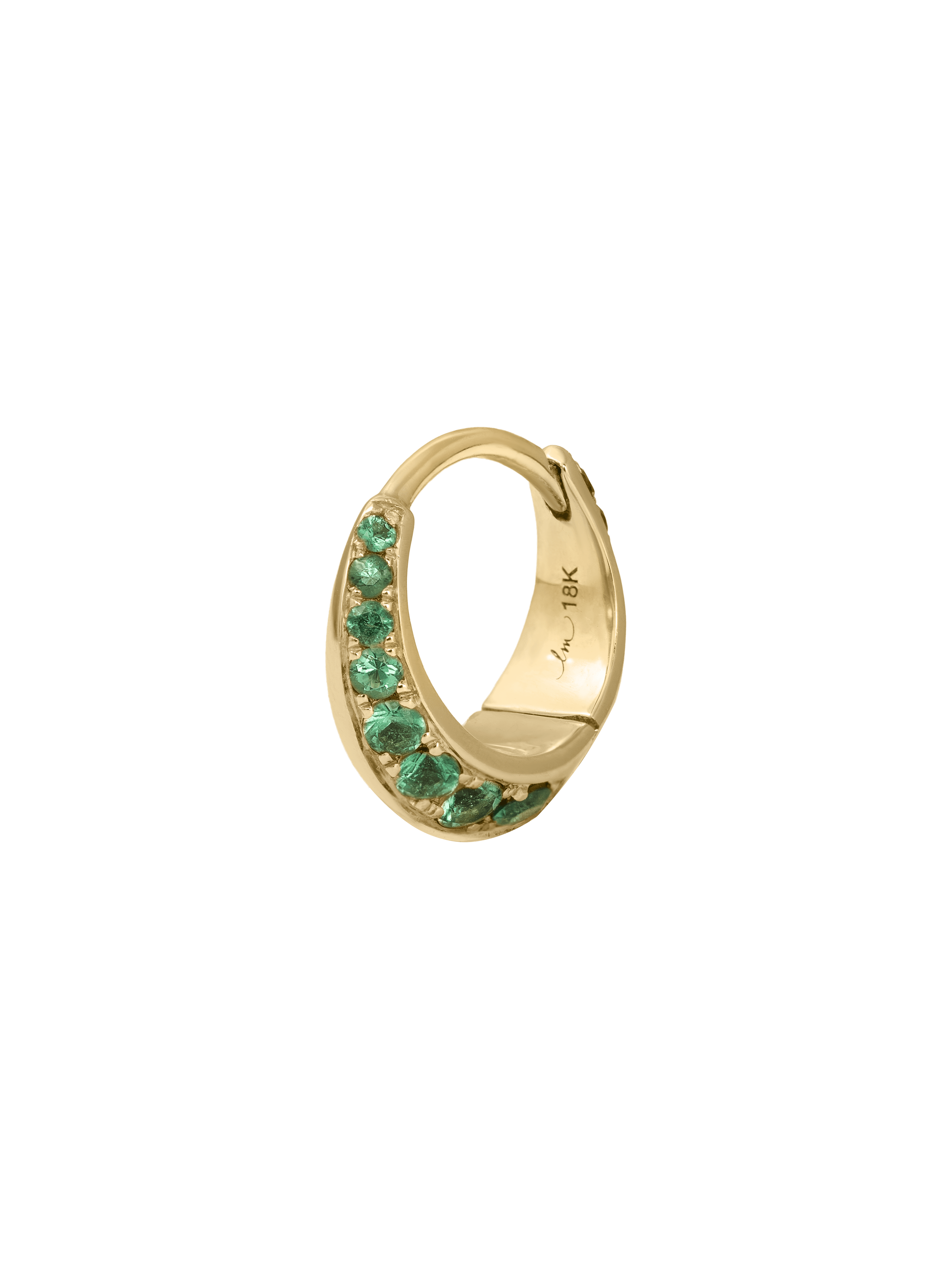 Emerald Hoop Earrings