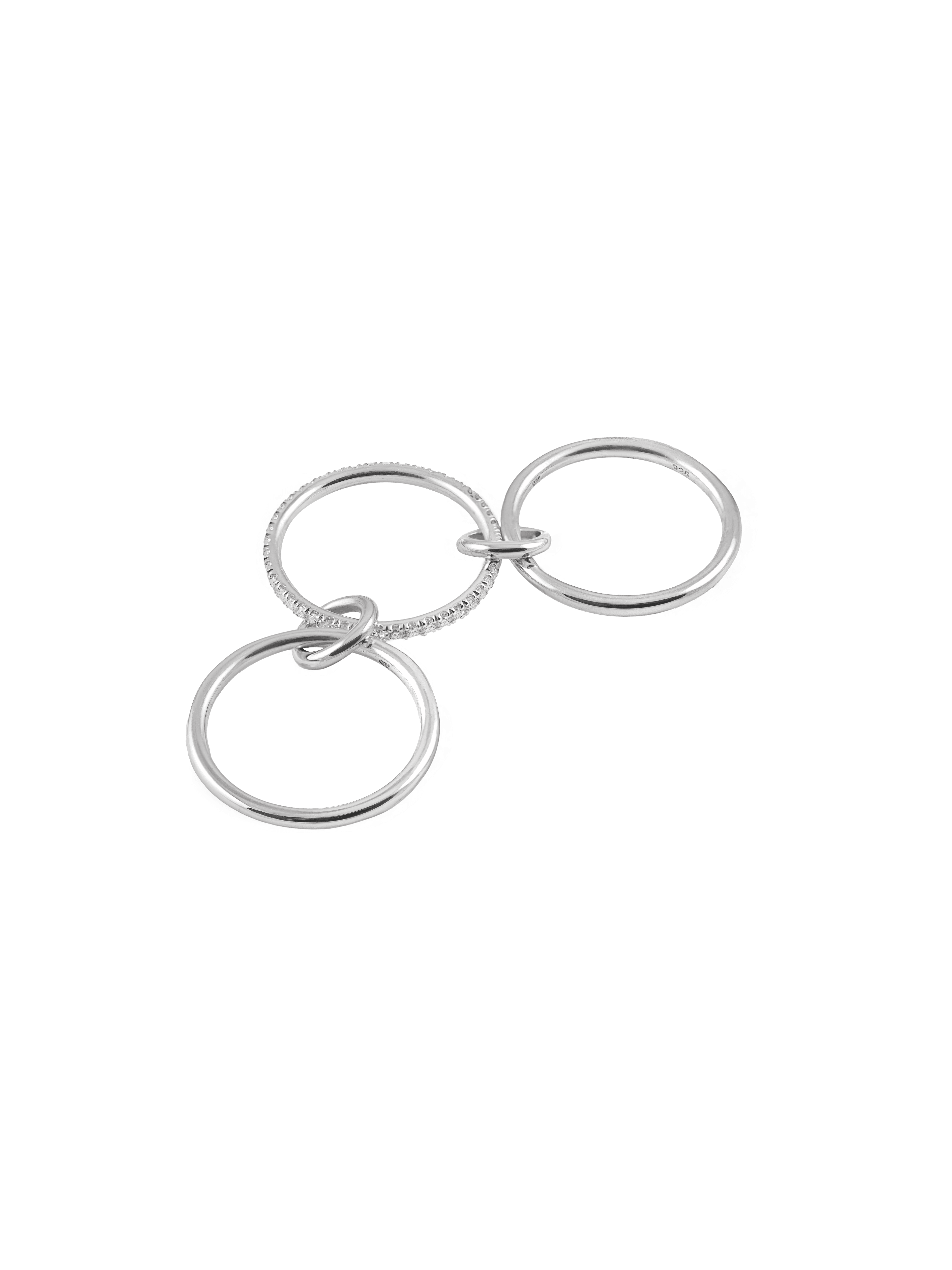 Spinelli Kilcollin’s Sonny Silver 3 Linked Rings | Diamond Rings