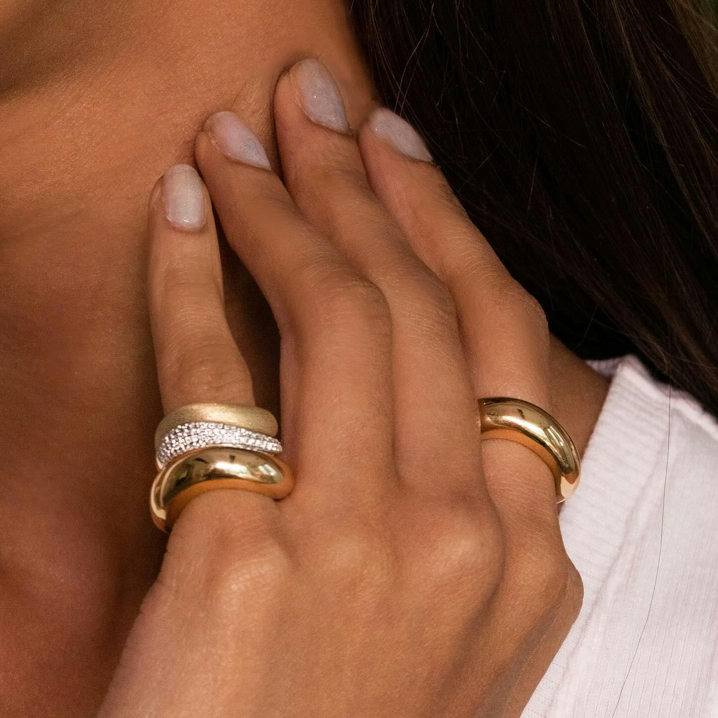 We love a good pinky ring, but we love a good pinky stack even more! Explore our selection of pinky rings that can be worn alone or stacked for a more impactful look. 

Tap the link in bio to shop at #AUBADEJEWELRY.